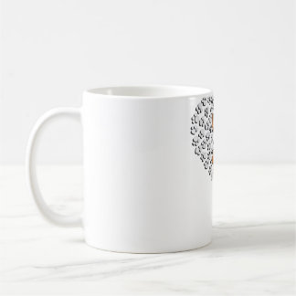 Womens Yorkshire Terrier Lover Dog Paw Design Hear Coffee Mug