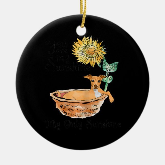 Womens You Are My Sunshine Italian Greyhound Ceramic Ornament (Front)