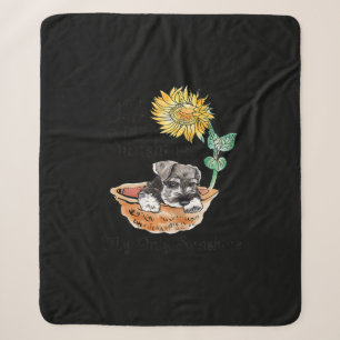 Womens You Are My sunshine Schnauzer Sunflower Sherpa Blanket