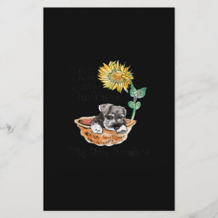 Womens You Are My sunshine Schnauzer Sunflower Stationery