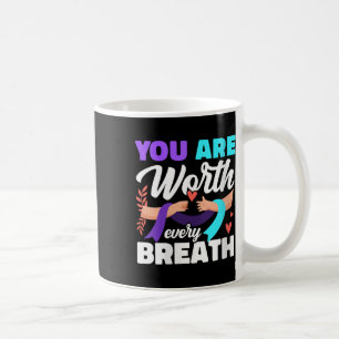 Womens You Are Worth Every Breath Depression Aware Coffee Mug