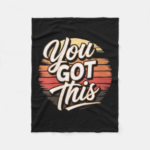 Womens You Got This – Retro-insred Motivational V- Fleece Blanket