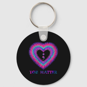 Womens You Semicolon Heart Suicide Prevention Awar Key Ring