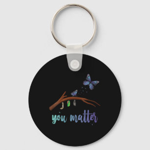 Womens You Suicide Prevention Butterfly Transforma Key Ring