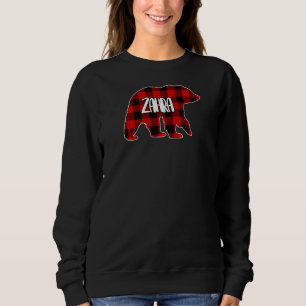 Womens Zahra Bear Custom Red Buffalo Plaid Christm Sweatshirt