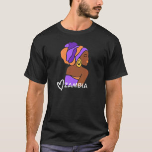 Womens Zambia Zambian Flag African Ethnic Heritage T-Shirt