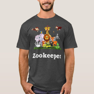Womens Zookeeper Exotic Zoo Animal Elephant Giraff T-Shirt