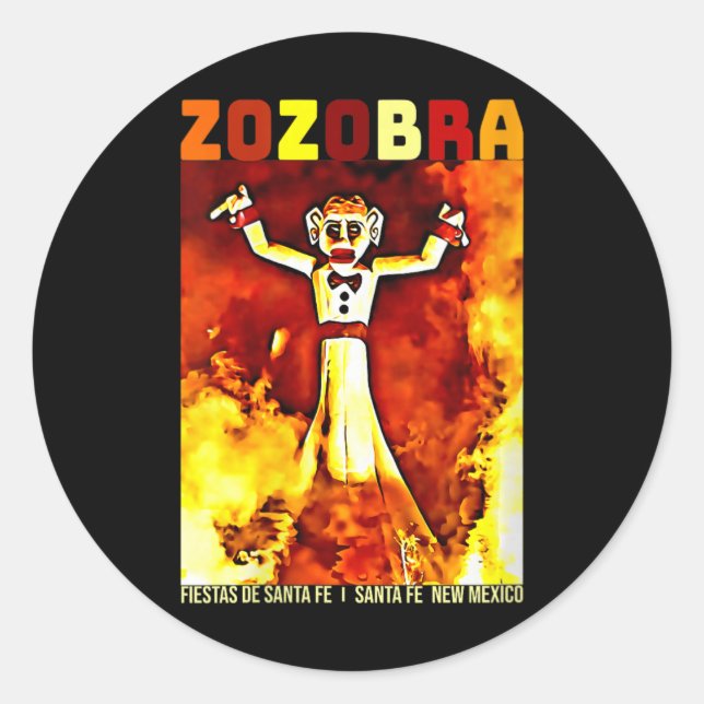 Womens Zozobra Fiestas De Sante Fe New Mexico Old  Classic Round Sticker (Front)