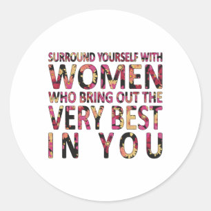 Womes Day Girl Power Woman Feminism Gift Idea Classic Round Sticker