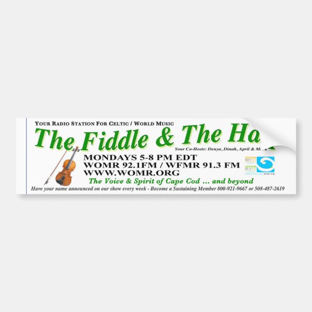 WOMR's Celtic/World Radio Program Bumper Sticker (Front)