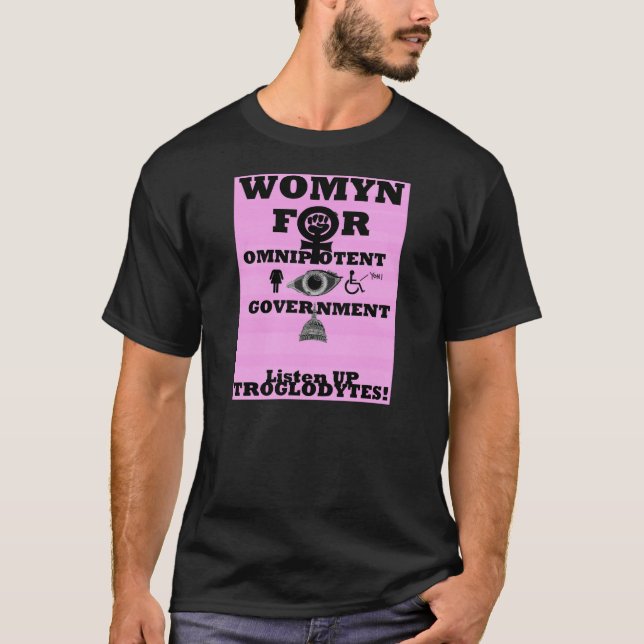 Womyn For Omnipotent Government  Logo T Shirt (Front)