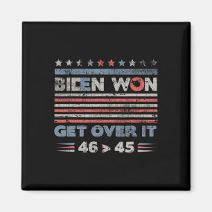 Won Get Over It Pro Joe Biden Anti Trump Funny  Magnet