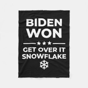 Won Get Over Snowflake Fleece Blanket