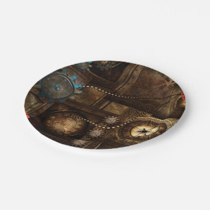 Wondeful steampunk design paper plate