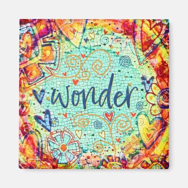 Wonder Abstract Pretty Colourful Inspirivity Magnet (Front)