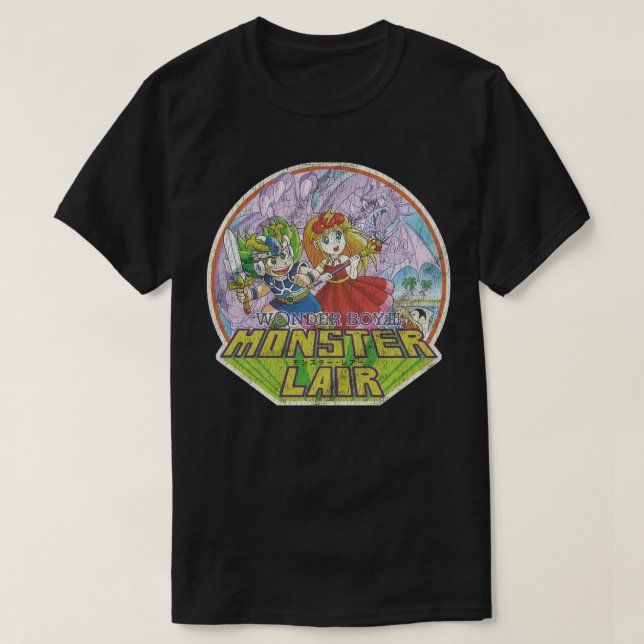 Wonder Boy III Monster Lair Retro Logo T-Shirt (Design Front)