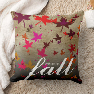 Wonder Fall Multi-Coloured Autumn Leaves on Canvas Cushion