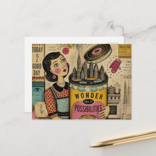 Wonder Full of Possibilities Soup Woman Postcard