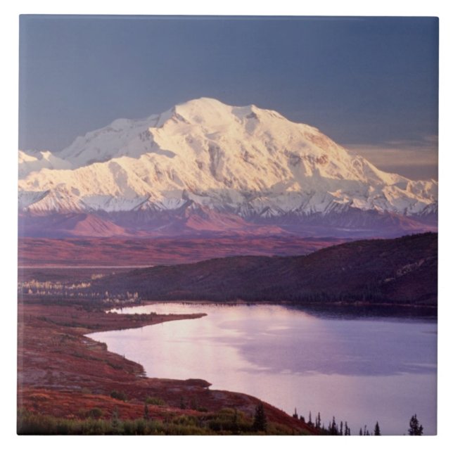 Wonder Lake and Mt. Denali at sunrise in the Ceramic Tile (Front)