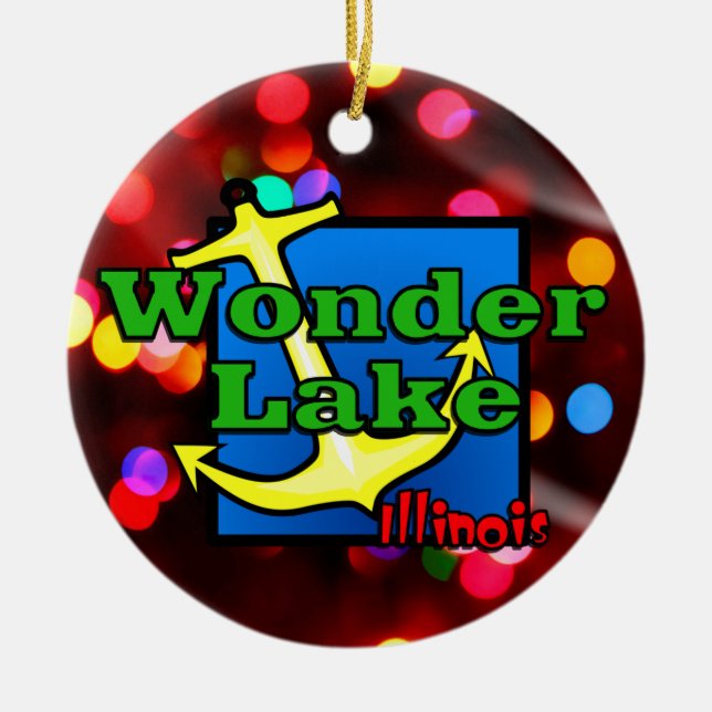 Wonder Lake Lights Circle Ornament (Front)