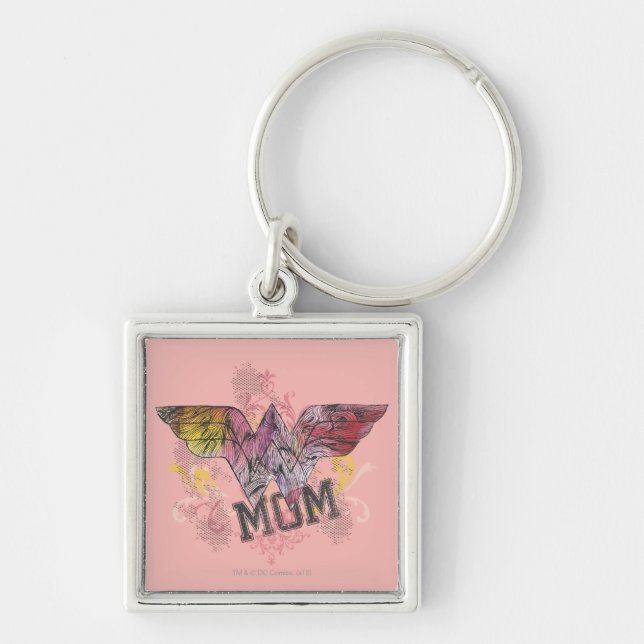 Wonder Mum Mixed Media Key Ring (Front)