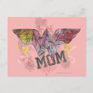 Wonder Mum Mixed Media Postcard