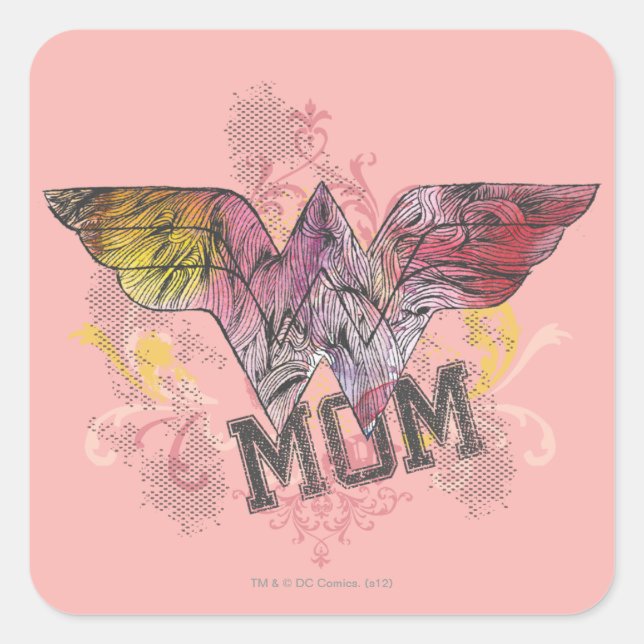 Wonder Mum Mixed Media Square Sticker (Front)