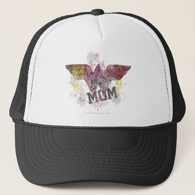 Wonder Mum Mixed Media Trucker Hat (Front)