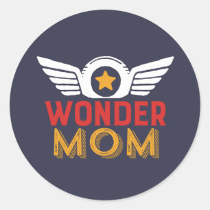 Wonder Mum Mother's Day Gift Favourite Superhero Classic Round Sticker