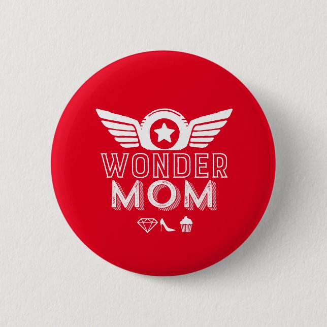 Wonder Mum Mother's Day Gift Superhero Mama 6 Cm Round Badge (Front)