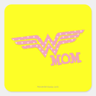 Wonder Mum Pink Square Sticker
