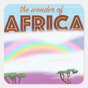 Wonder of Africa vintage travel poster Square Sticker