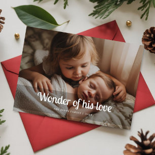 Wonder of His Love baby Family Christmas Card