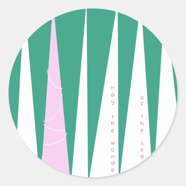 Wonder of the Season Christmas Tree Classic Round Sticker (Front)