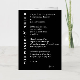 Wonder ponder self love care poem foil greeting card