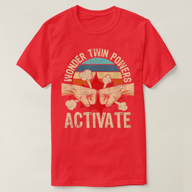 Wonder Twin Powers Activate Twins Brother Sister S T-Shirt (Design Front)