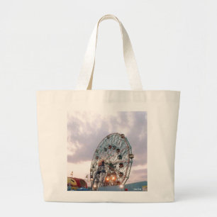 'Wonder Wheel at Twilight' Jumbo Canvas Tote