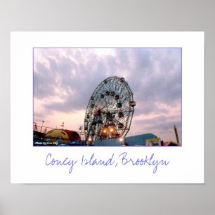 'Wonder Wheel at Twilight' Poster