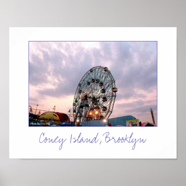 'Wonder Wheel at Twilight' Poster (Front)