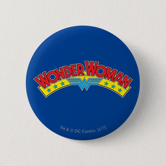 Wonder Woman 1987 Comic Book Logo 6 Cm Round Badge (Front)