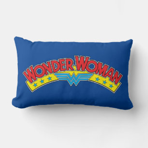 Wonder Woman 1987 Comic Book Logo Lumbar Cushion