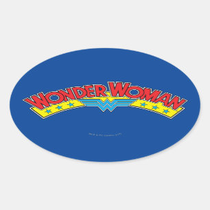 Wonder Woman 1987 Comic Book Logo Oval Sticker