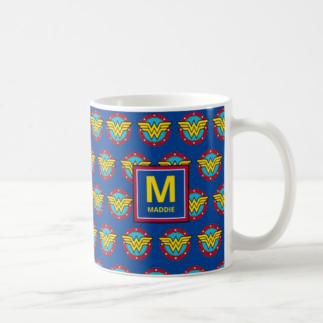 Wonder Woman | | Add Your Name & Monogram Coffee Mug (Right)