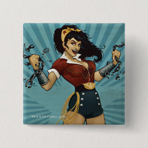Wonder Woman Amazonians Unite Vintage Poster 15 Cm Square Badge