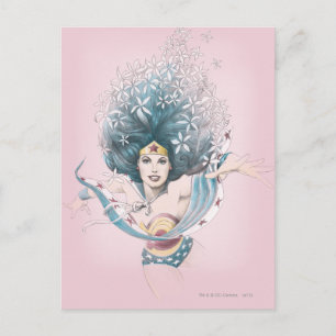 Wonder Woman and Flowers Postcard