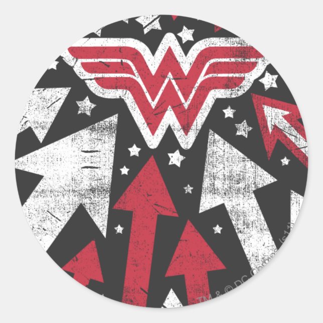 Wonder Woman Arrows Classic Round Sticker (Front)