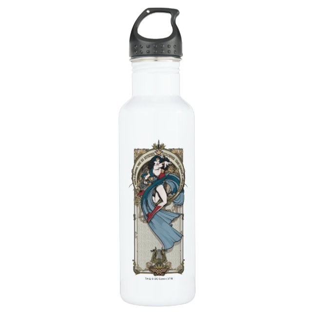 Wonder Woman Art Nouveau Panel 710 Ml Water Bottle (Front)