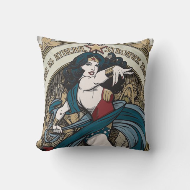Wonder Woman Art Nouveau Panel Cushion (Front)