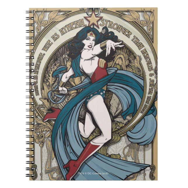 Wonder Woman Art Nouveau Panel Notebook (Front)