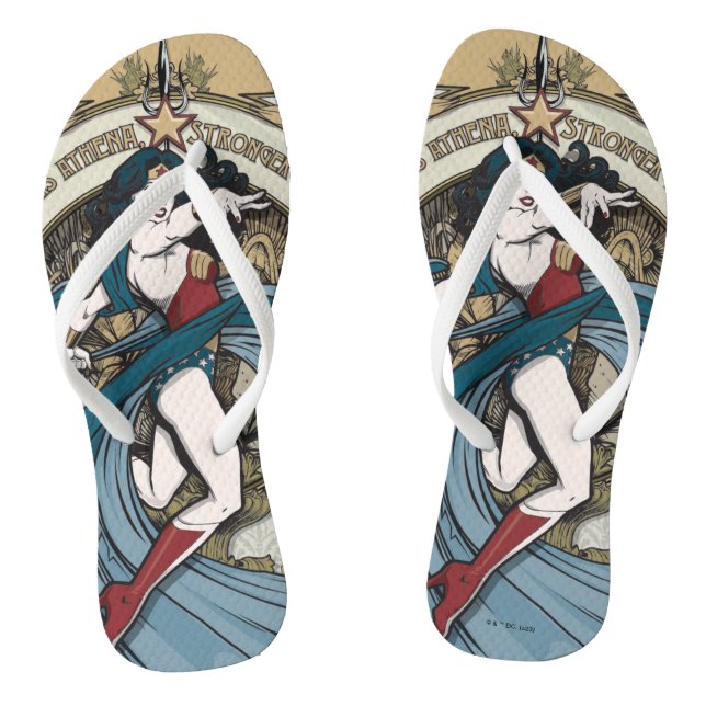Wonder Woman Art Nouveau Panel Thongs (Footbed)